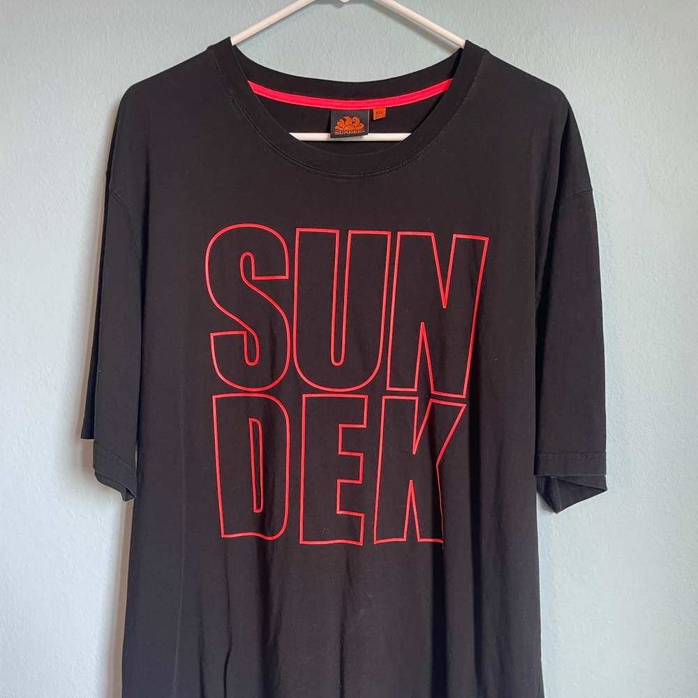 Sundek Black Orange Spellout Logo T-Shirt Size XXL